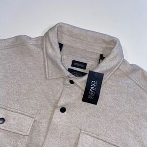 Buffalo David Bitton Men's Beige Casual Button Down Shirt‎ L G Lightweight Style